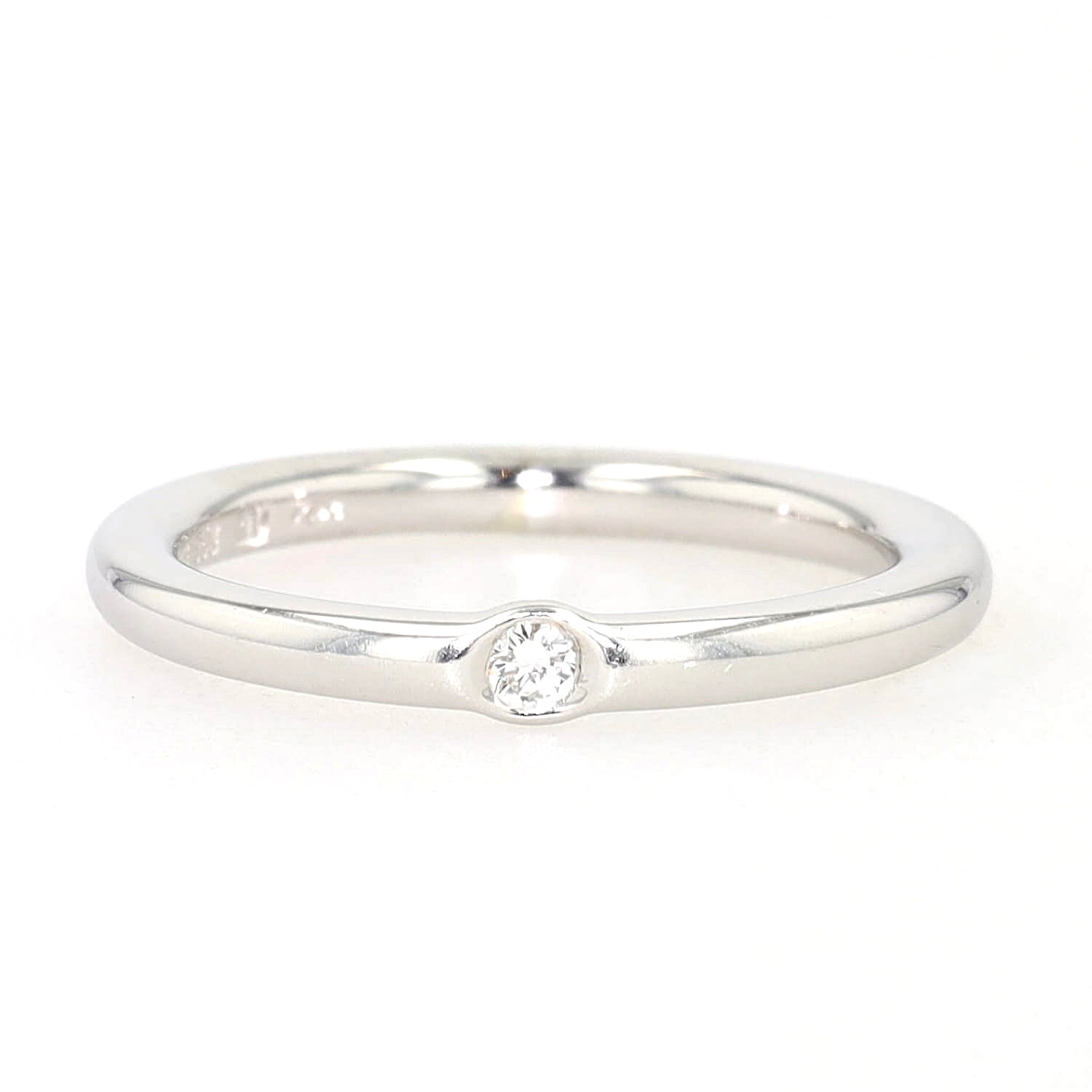 Niessing Solitär Ring in Platin mit einem Brillanten,  liegend frontal