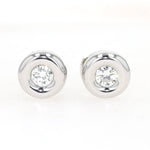 Ohrstecker in 750er Weißgold mit je einem Brillanten  , liegend frontal