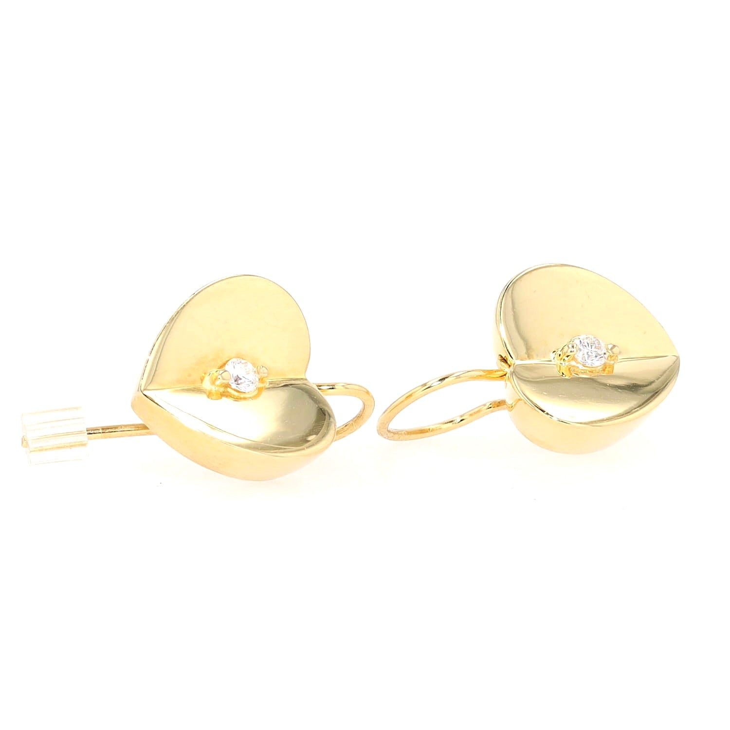 Jette Joop Ohrringe in 750er Gelbgold mit je einem Brillanten, liegend rechts gedreht