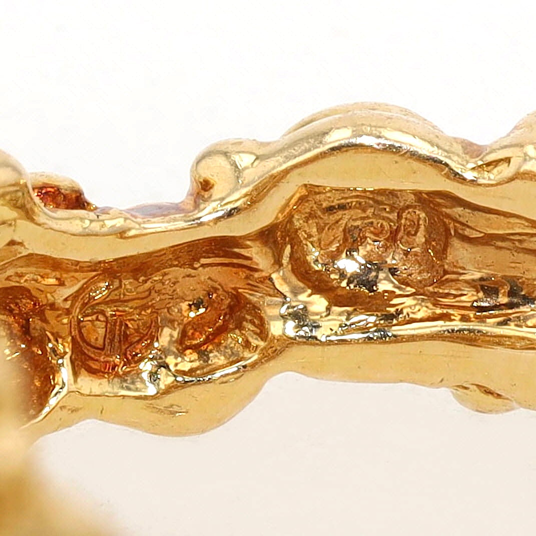 Ring vermutlich von Gilbert Albert in 750er Gelbgold mit Brillanten, Punzen andere Seite