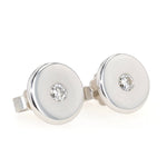 Ohrstecker in 750er Weißgold mit je einem Brillanten, liegend rechts gedreht
