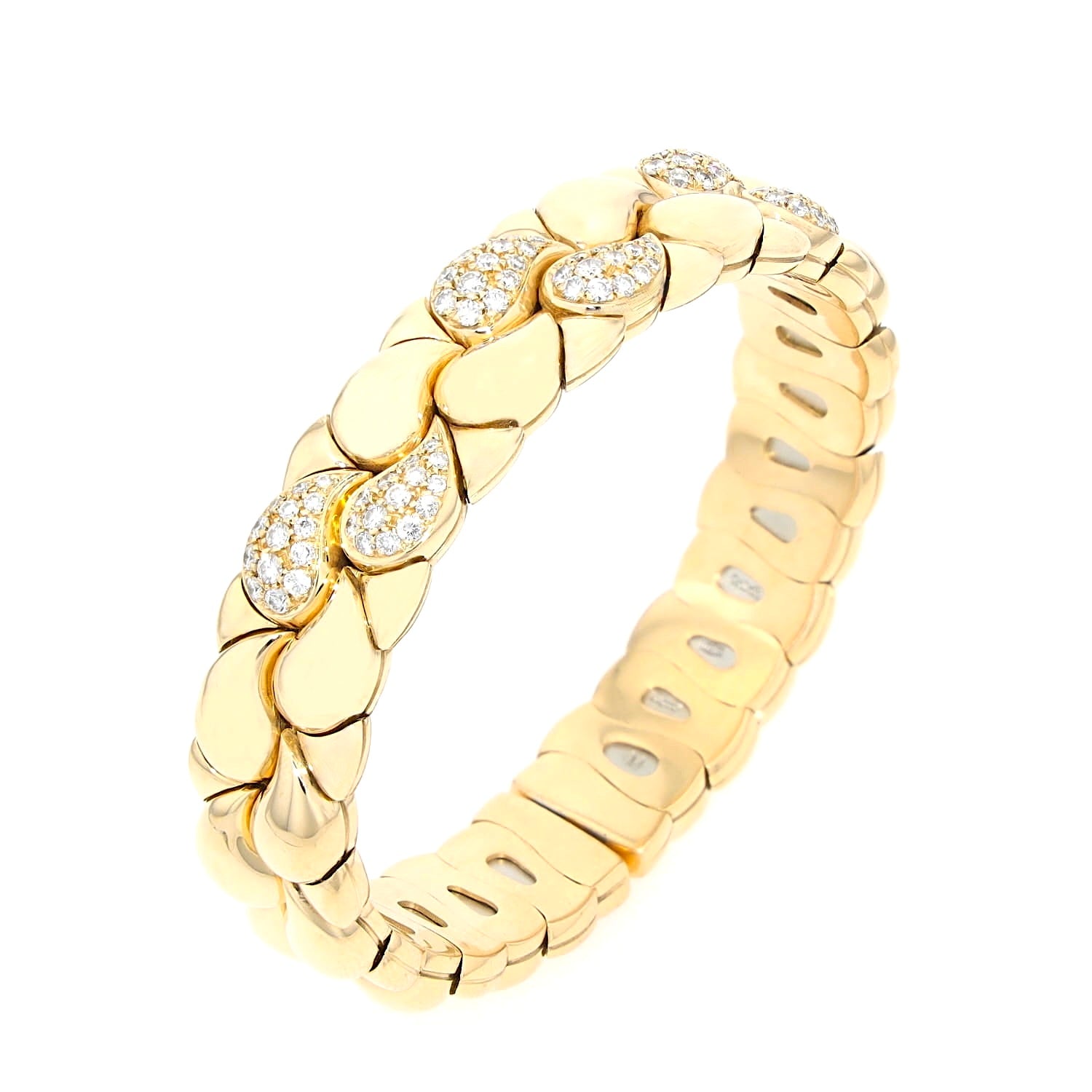 Armspange von Chopard Modell Casimir in 750er Gelbgold mit Brillanten, stehend