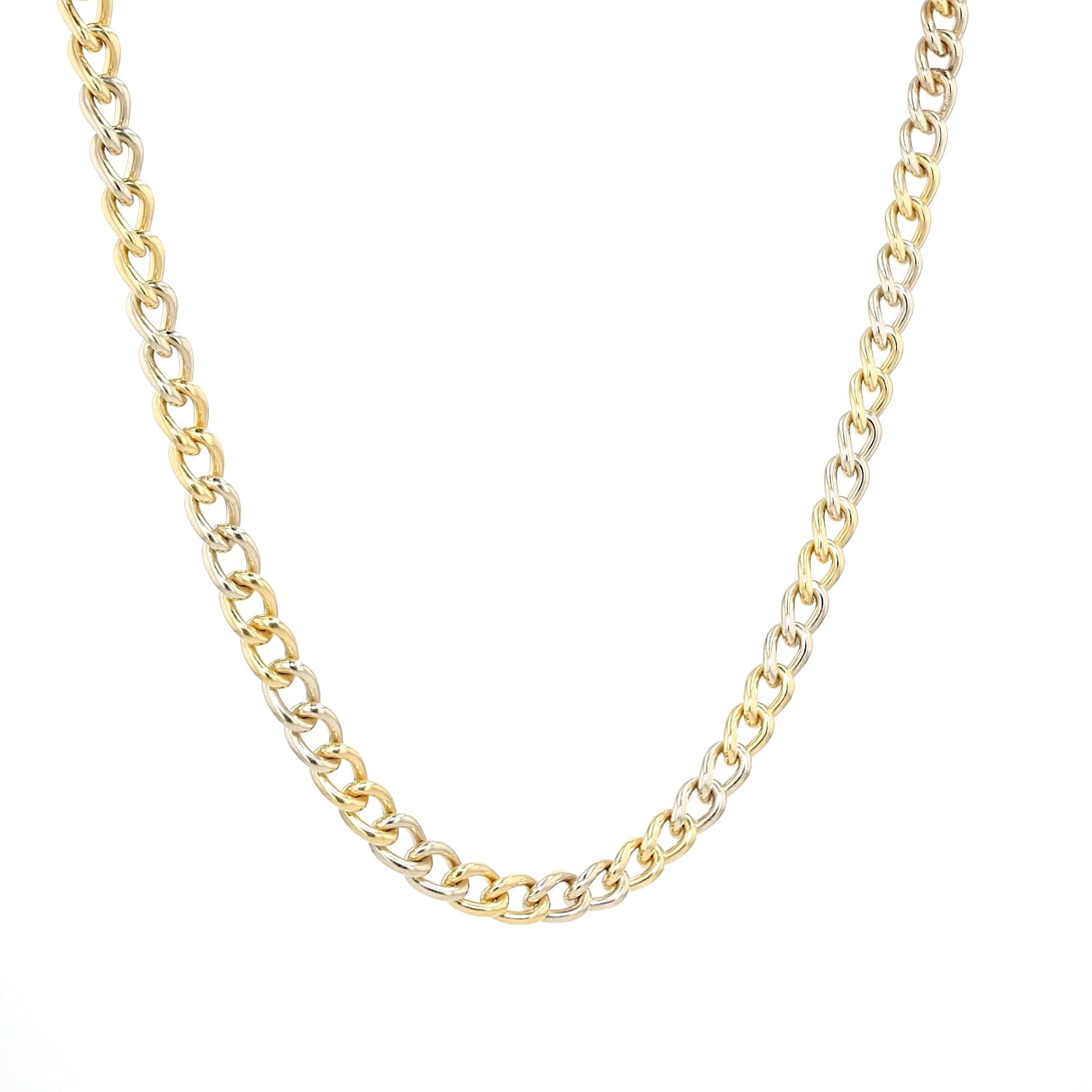 Pomellato Vintage-Kette  aus 750er Gelb- und Weißgold, Hängend frontal