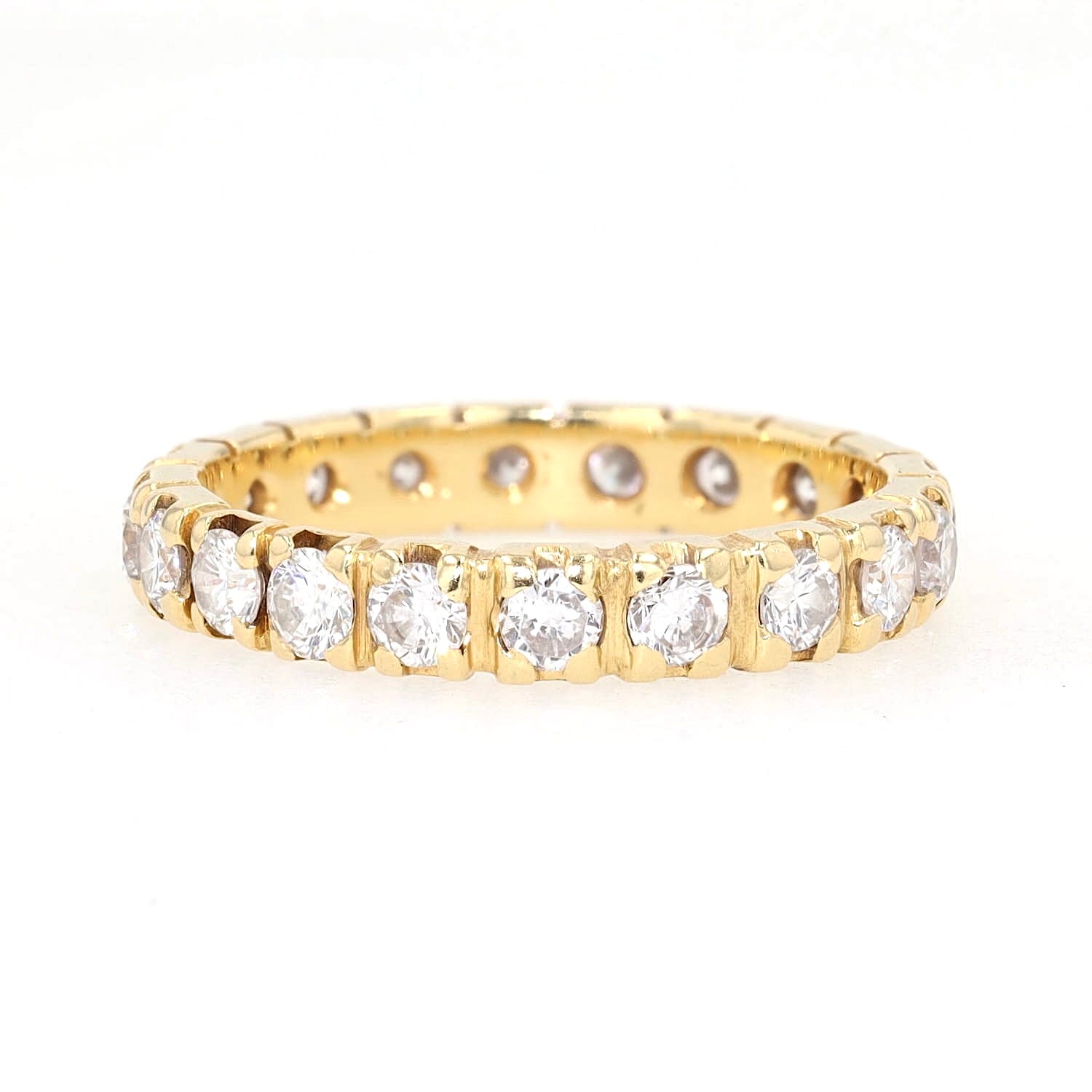 Memoire Ring in 750er Gelbgold mit ca. 1,0 ct Brillanten, liegend frontal