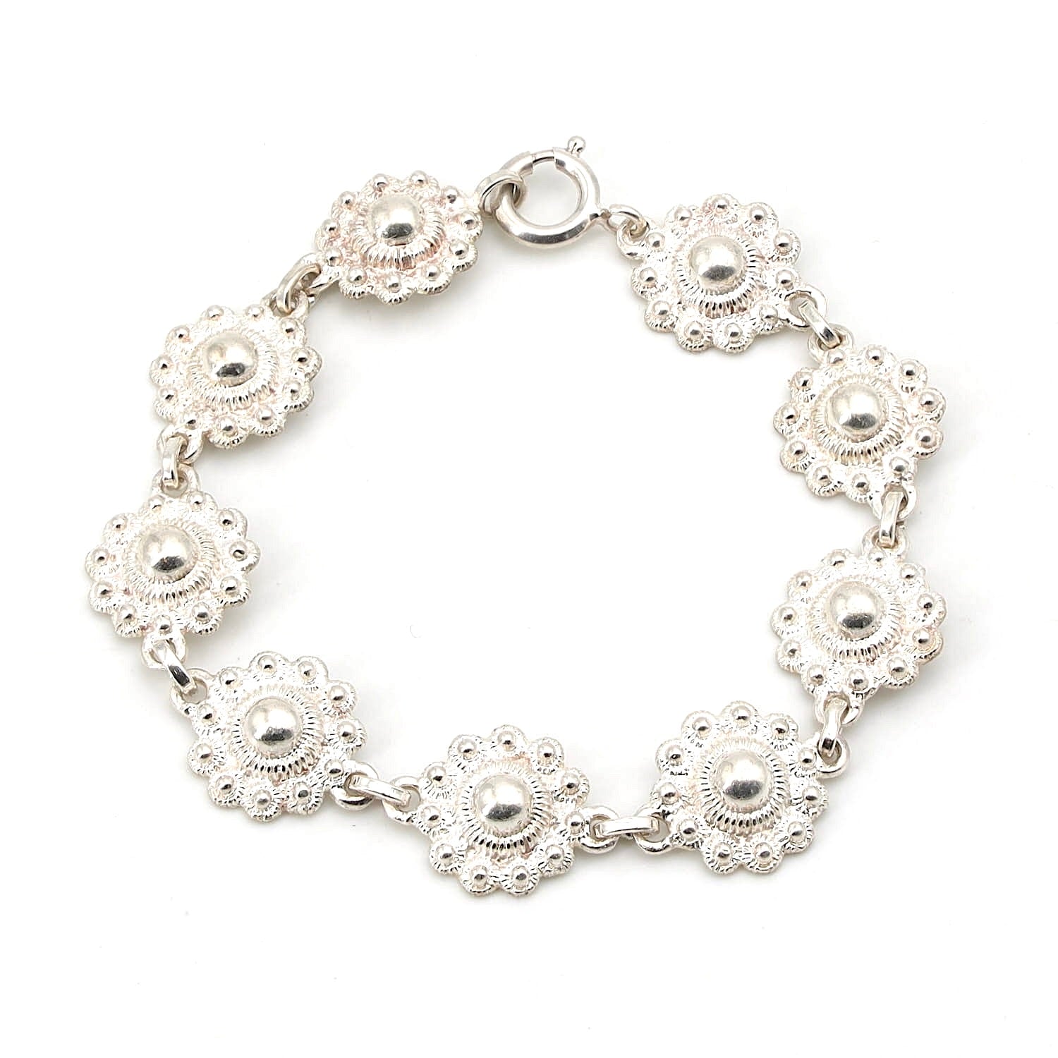 1970er-Jahre Armband in 835er Silber, liegend geschlossen Draufsicht