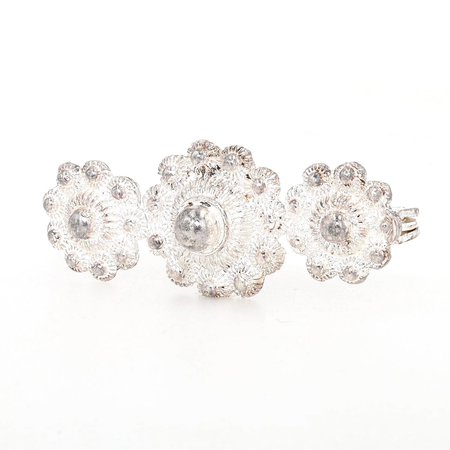 Traditional brooch made of 835 silver, turned lying left