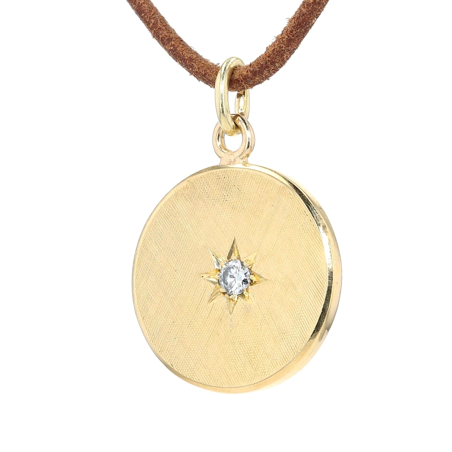 Anhänger in 585er Gelbgold mit einem Brillanten, hängend links gedreht