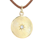 Anhänger in 585er Gelbgold mit einem Brillanten, hängend frontal