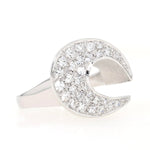 Ring in 585er Weißgold mit Brillanten, liegend rechts gedreht