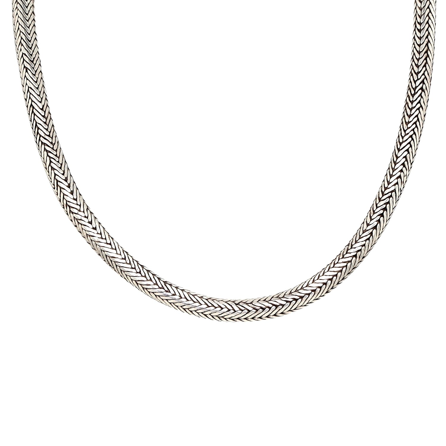 Fuchsschwanzkette in Silber mit 750er Gelbgold, hängend frontal