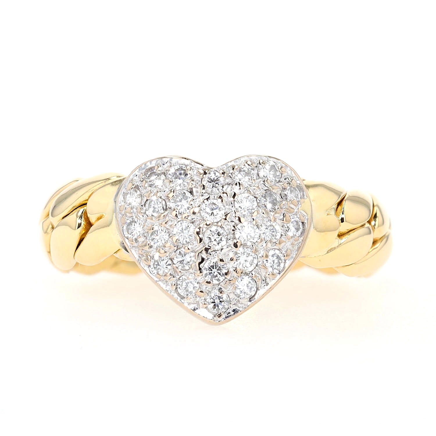 Peter Fischer Ring in 750er Gelbgold mit Brillanten, liegend frontal
