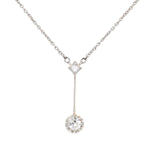 Vintage-Collier in Silber, Gold und Platin mit Diamanten, hängend frontal Nahaufnahme
