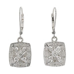 Ohrringe in 925er Silber mit Diamanten, hängend frontal