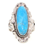 Ring in 925er Silber mit einem Chrysokoll, liegend frontal