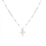 Lapponia Kette, Design  Björn Weckström mit einem Kreuz in 925er Silber , hängend frontal