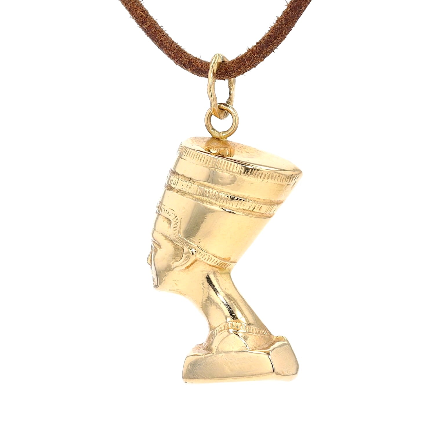 Anhänger Nofretete in 750er Gelbgold, hängend frontal