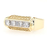 Ring in 585er Bicolor Gold mit Brillanten, liegend links gedreht