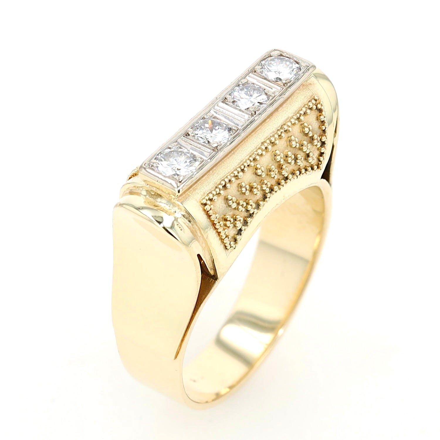 Ring in 585er Bicolor Gold mit Brillanten, stehend