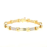 Bracelet in 585 yellow gold with a total of approx. 1.0 ct Brilliants, lying closed frontally