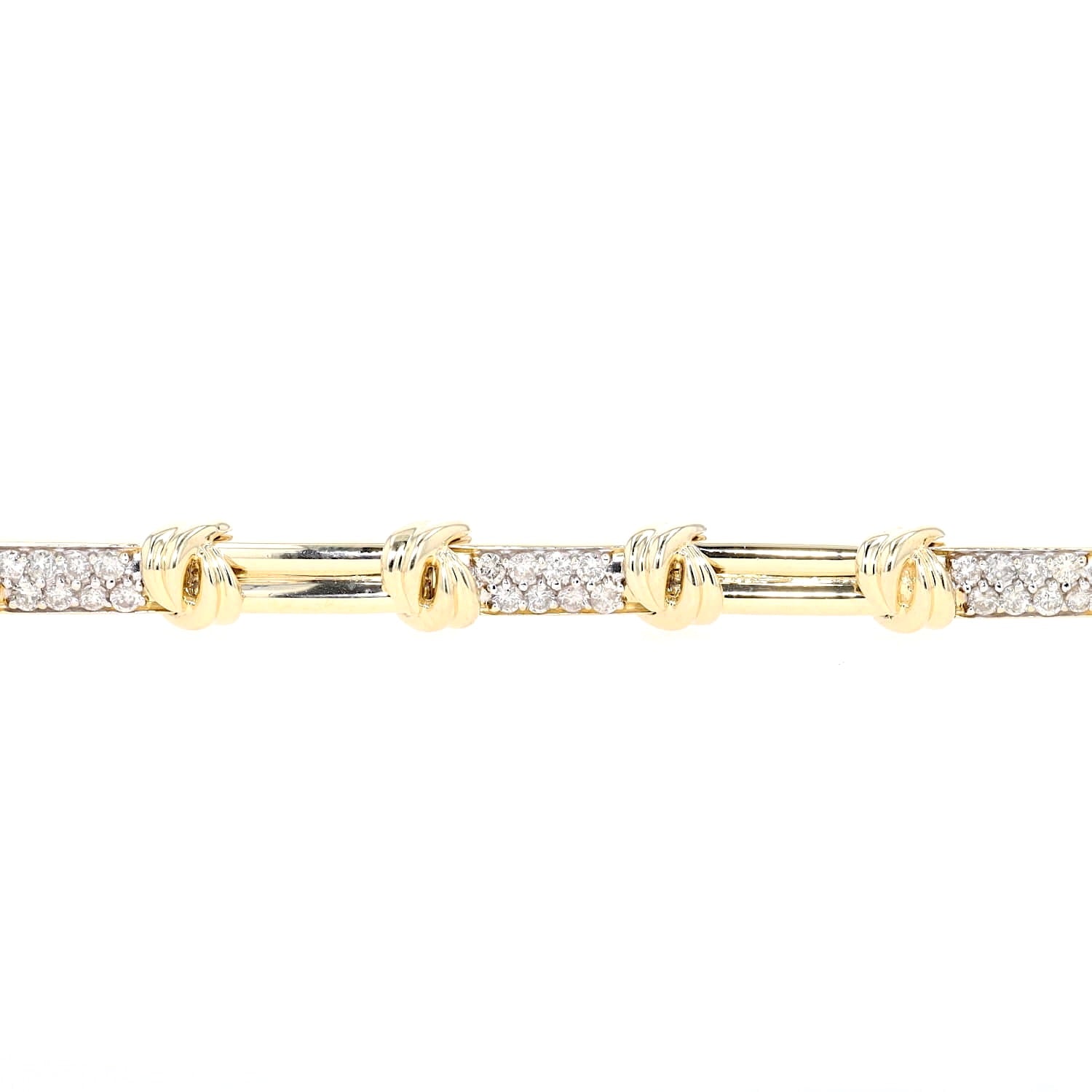Bracelet in 585 yellow gold with a total of approx. 1.0 ct Brilliants, Close-up of 3 elements