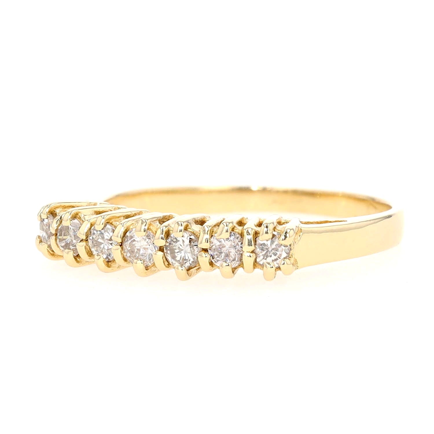 Halber Memoire Ring in 750er Gelbgold mit Brillanten, liegend links gedreht
