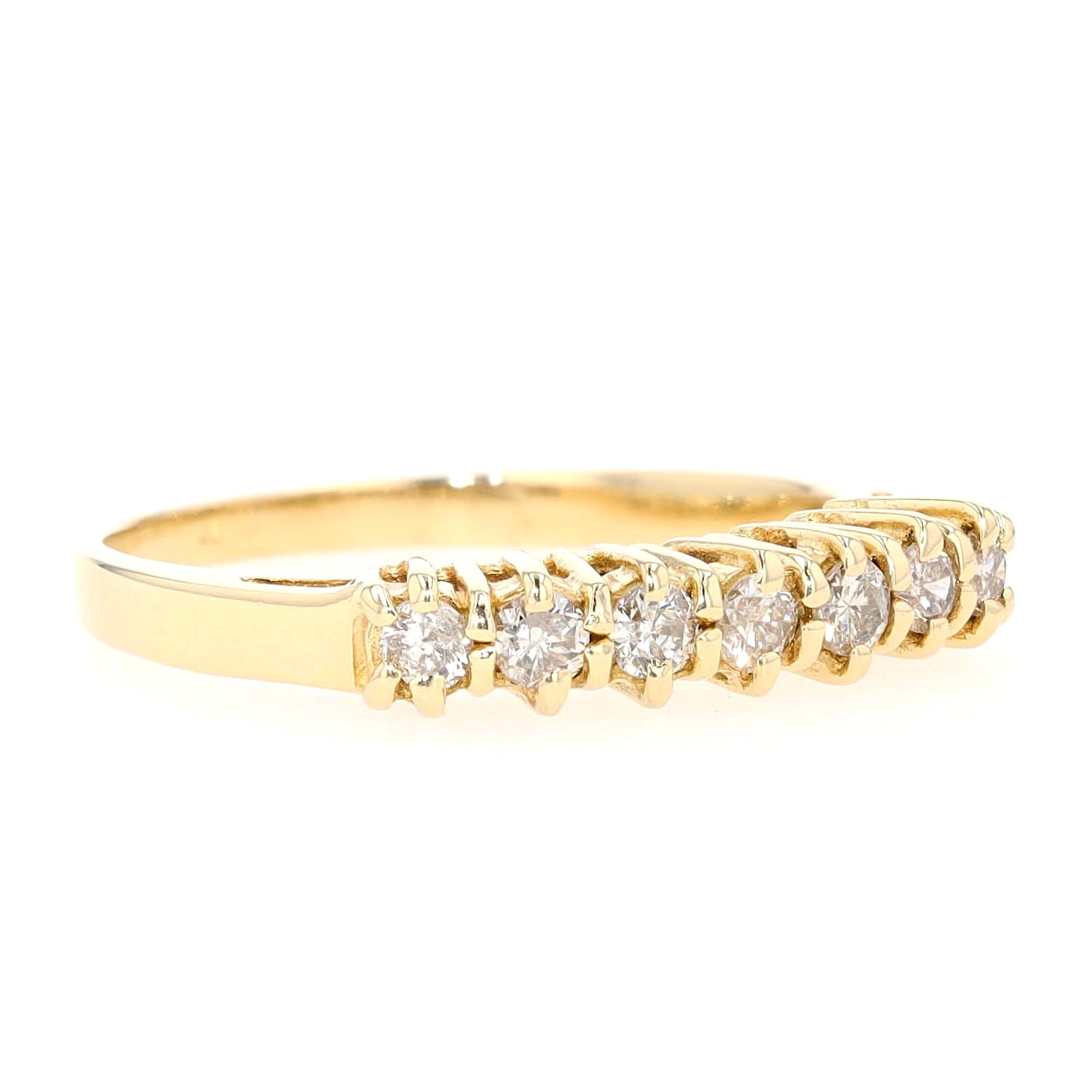 Halber Memoire Ring in 750er Gelbgold mit Brillanten, liegend rechts gedreht