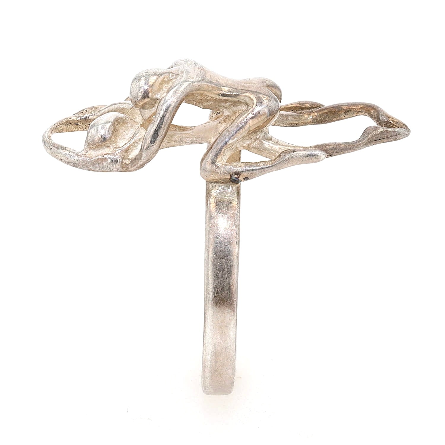 Kamasutra Ring in 925er Silber, stehend seitlich