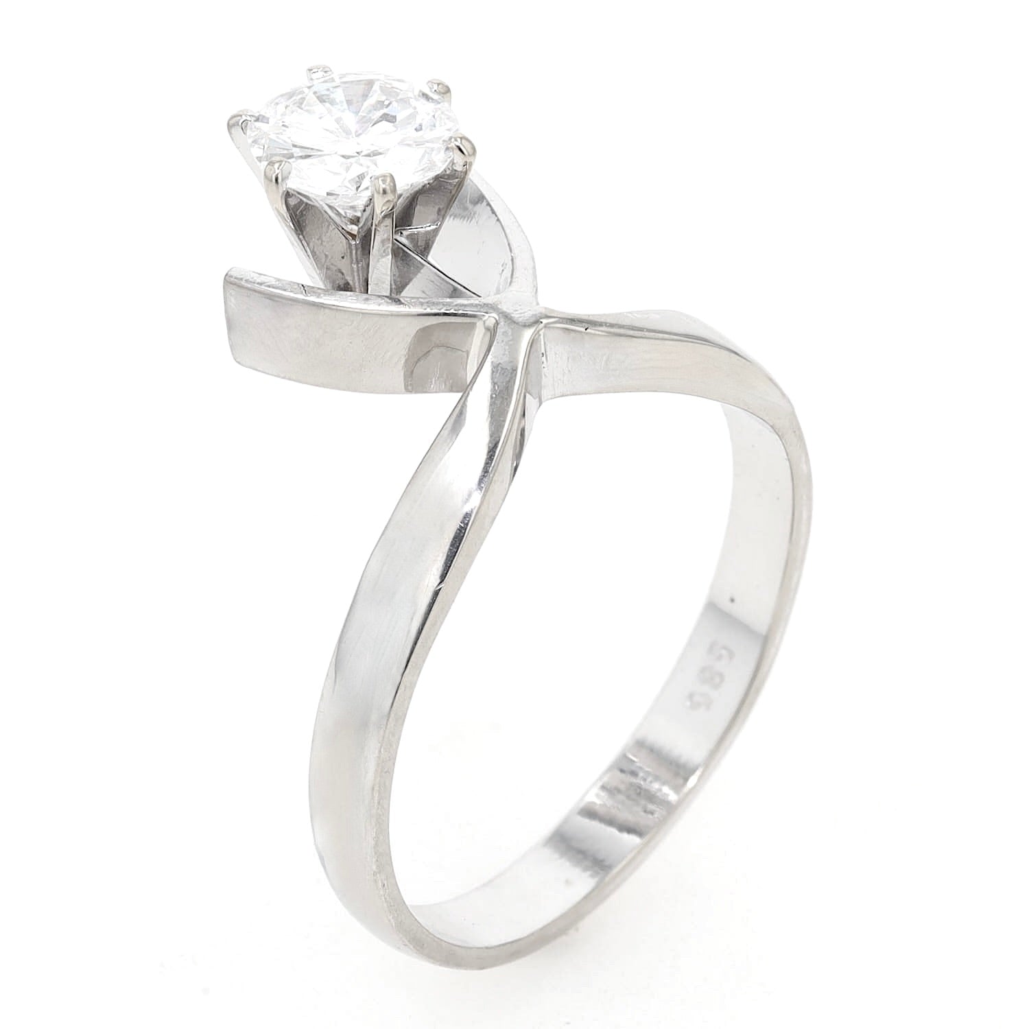 Ring in 585er Weißgold mit einem Brillanten ca. 0,90 ct, stehend