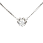 Vintage Collier in 585er Weißgold mit einem Brillanten, hängend frontal