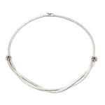 Collier aus Vicenza in 835er Silber mit Glassteinen, liegend geschlossen