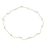 Vintage-Kette aus 333er Gelbgold mit Zuchtperlen, liegend geschlossen
