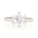 Solitärring in 585er Weißgold mit einem Brillanten, ca. 0,90 ct , liegend frontal