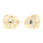 Ohrstecker in 750er Gelbgold mit Brillanten, liegend frontal