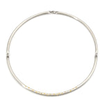 Henrich & Denzel Collier in 950er Paltin mit weißen und farbigen Diamanten, liegend geschlossen Draufsicht