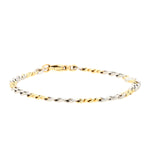 Armband in 950er Platin und 750er Gelbgold mit einem Brillanten, liegend geschlossen frontal