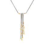 Collier aus 950er Platin mit Elementen aus 750er Gelbgold, hängend frontal