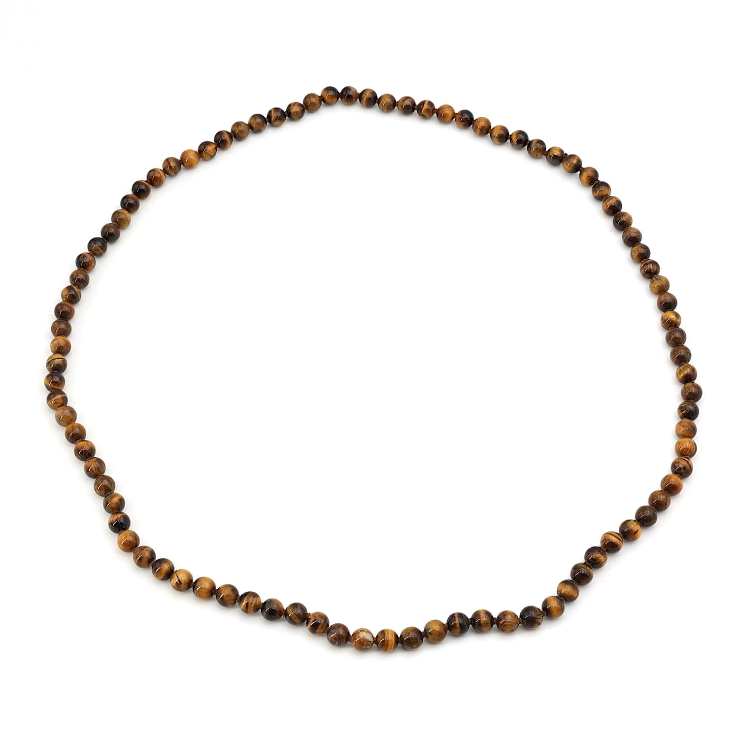 Long endless chain with tiger eye balls, closed lying down