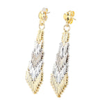 Ohrringe in 925er Silber, teils vergoldet, hängend leicht links gedreht