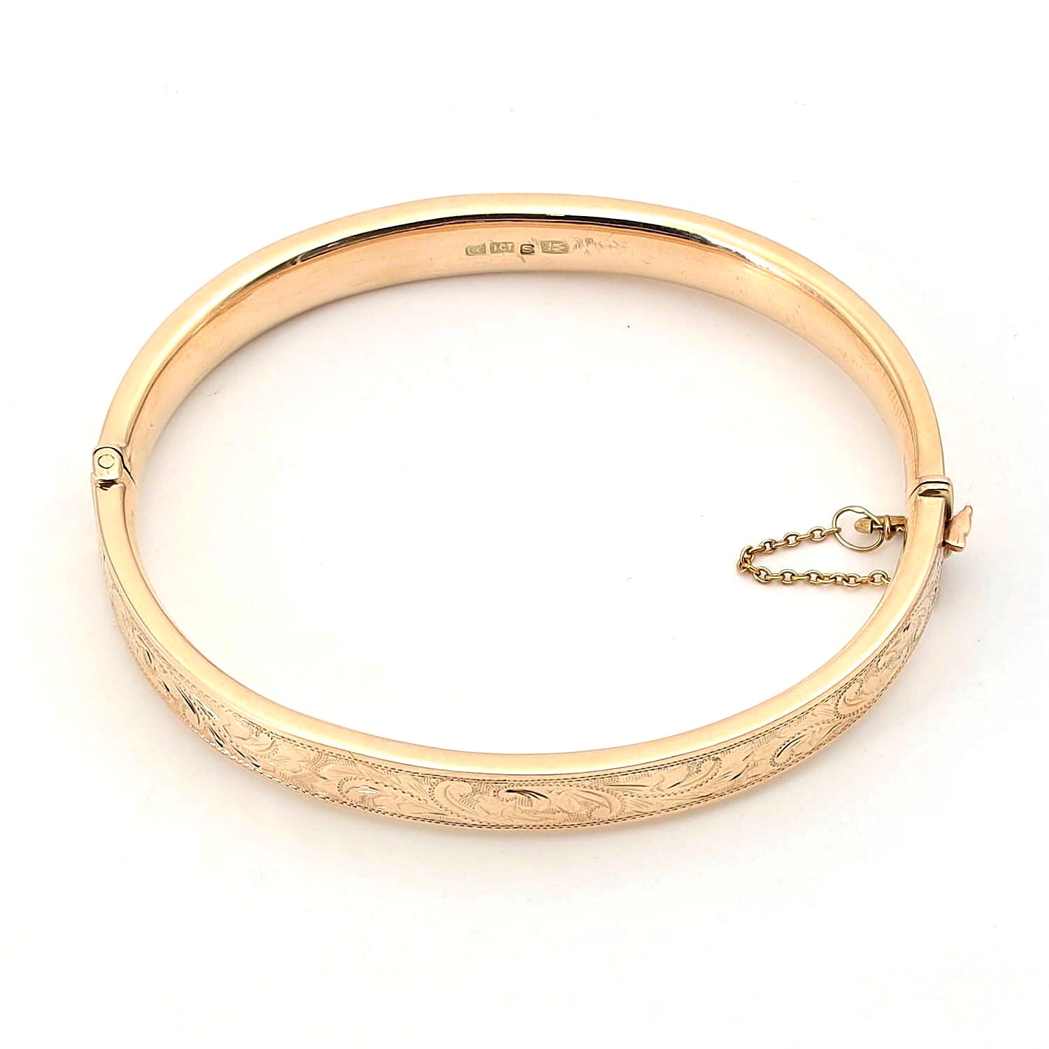 Armreif um 1910 aus 9 kt Rotgold, liegend Draufsicht