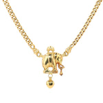 H.C. Kay Collier in 750er Gelbgold mit einem Elefanten, hängend nah frontal von vorne