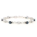 Armband in 585er Weißgold mit Brillanten und Saphiren, liegend frontal