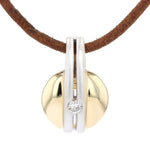 Anhänger in 585er Bicolor Gold mit einem Brillanten, hängend frontal