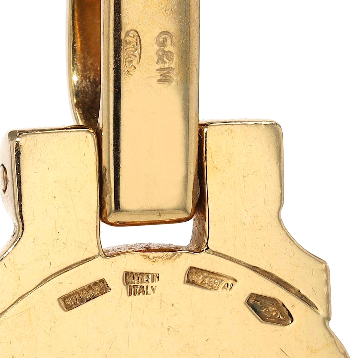 Bulgari Anhänger in 750er Gelbgold mit einerm Onyx, Gravuren