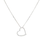 Necklace with a heart pendant from Christ in 585 white gold Brilliants, hanging frontally