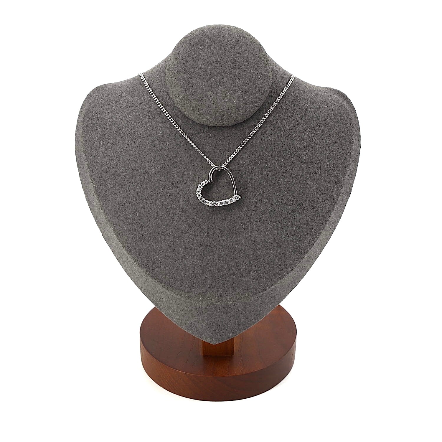 Necklace with a heart pendant from Christ in 585 white gold Brilliants, on a small dark bust