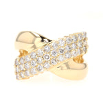 Ring in 18 kt Gelbgold mit Brillanten gesamt ca.0,98 ct, liegend frontal