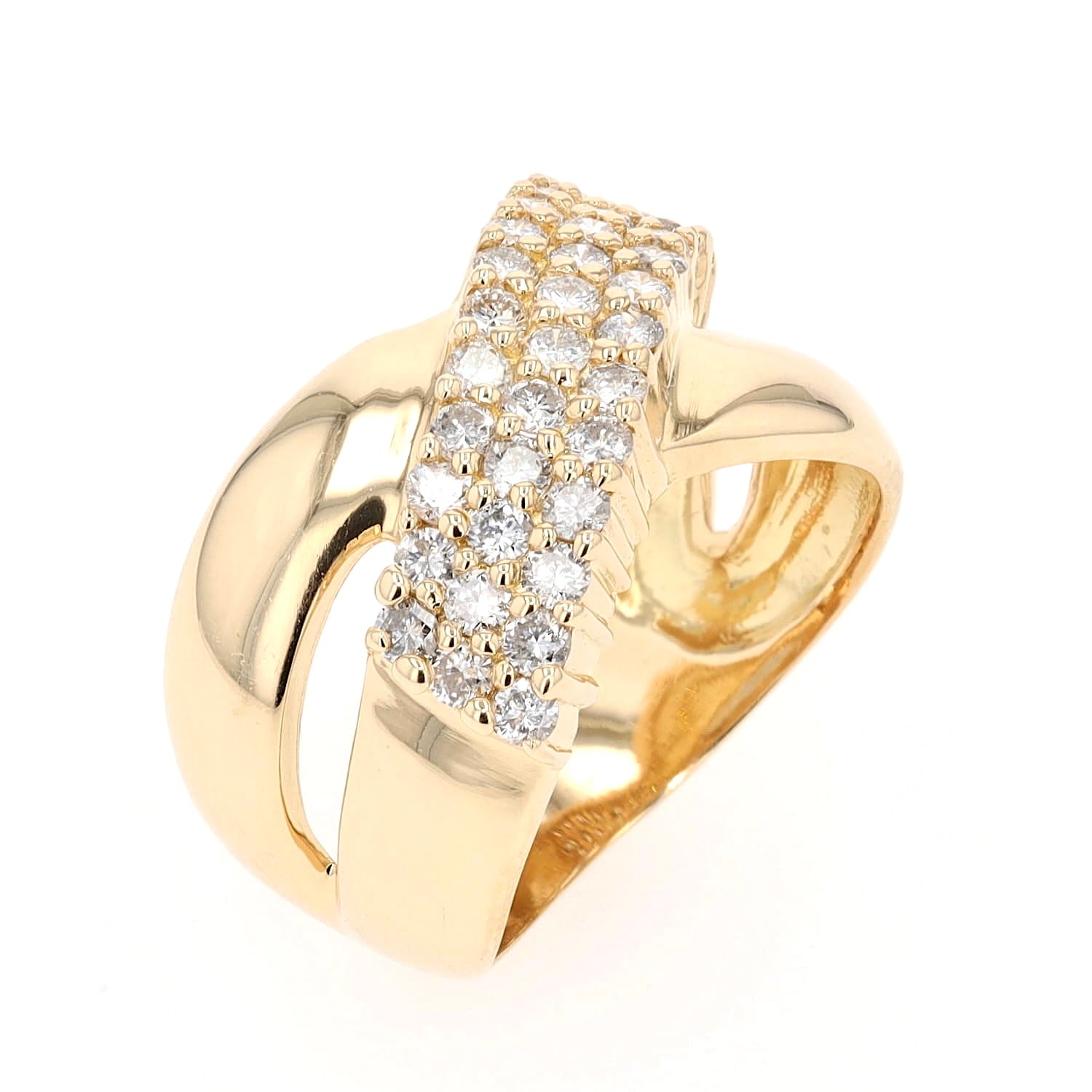 Ring in 18 kt Gelbgold mit Brillanten gesamt ca.0,98 ct, stehend