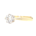 Solitaire ring in 585 yellow gold with a brilliant approx. 0.60 ct, turned lying left