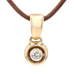 Anhänger in 585er Gelbgold mit einem Brillanten, hängend frontal