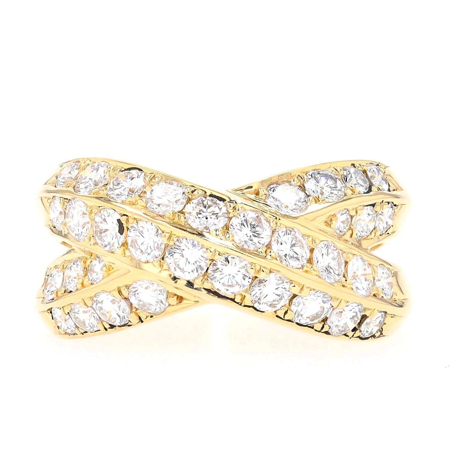Ring in 750 yellow gold with a total of approx. 1.35 ct Brilliants, lying frontally